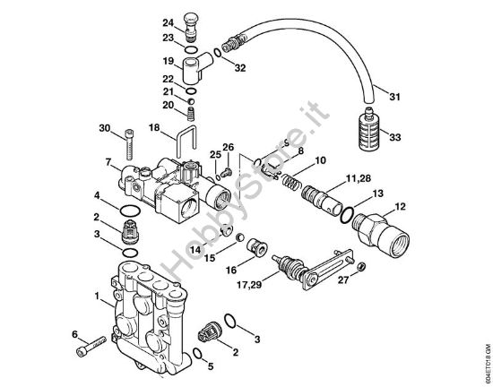 Blocco valvole, unità  regolatrice di sicurezza Idropulitrice elettrica (RE) RE 115 K della marca STIHL